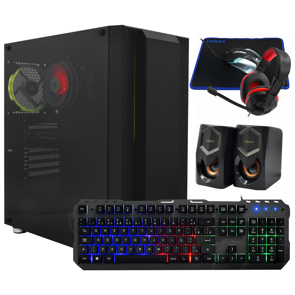 PC Montado Gamer Intel Core i5 3570 de 3.4GHz 16GB de RAM / 256GB SSD / GeForce GTX750 4GB + Kit Gamer - Preto