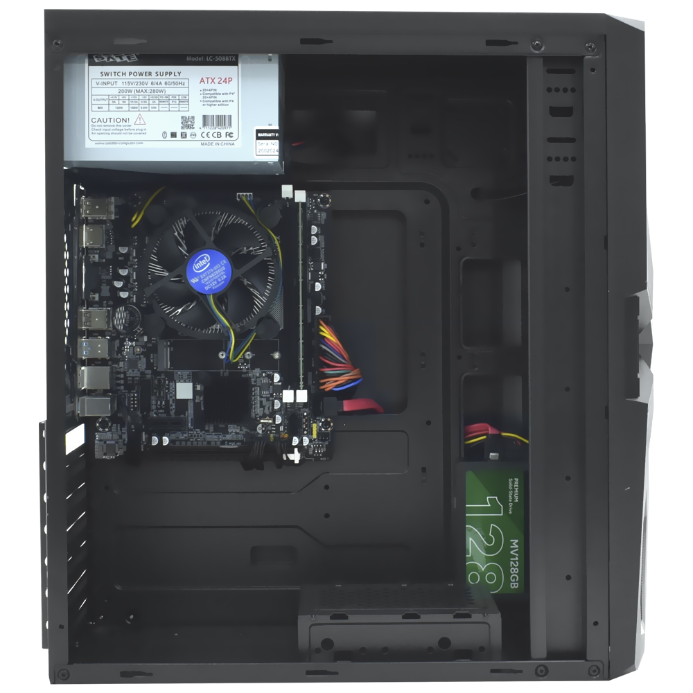 PC Montado Intel Core i3 4160 de 3.6GHz 8GB de RAM / 128GB SSD + Monitor / Mouse / Teclado - Preto