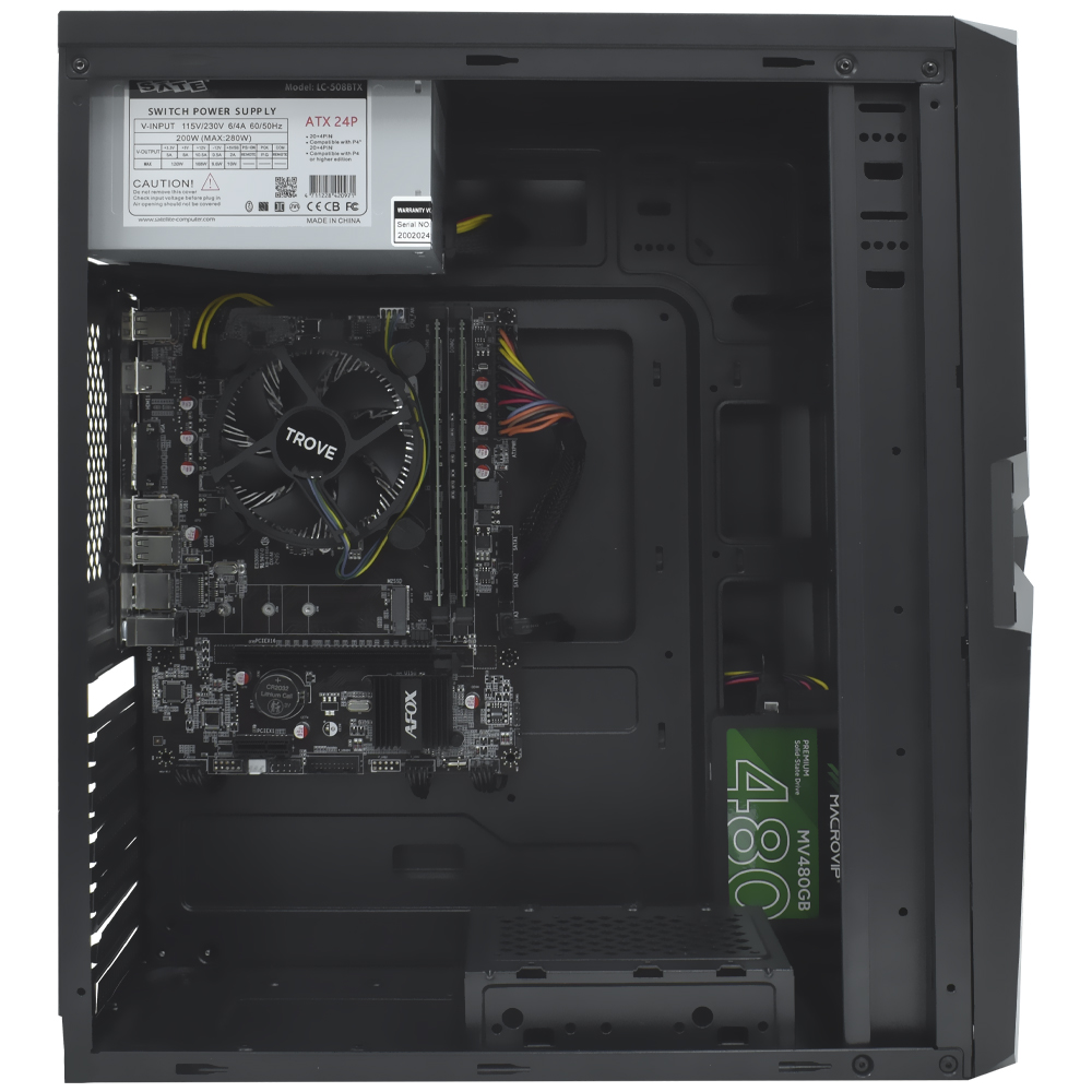 PC Montado Intel Core i5 2400 de 3.1GHz 16GB de RAM / 480GB SSD + Mouse / Teclado / Mouse Pad - Preto