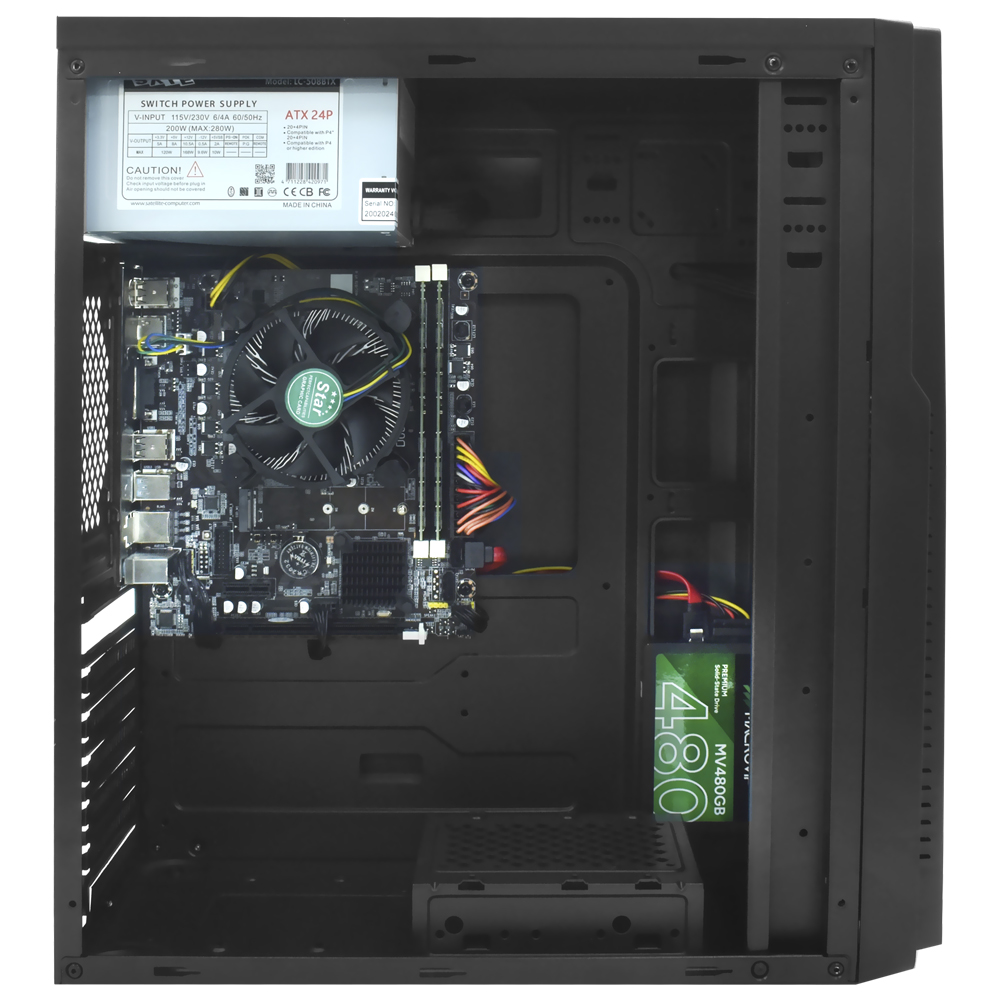 PC Montado Intel Core i7 de 3.4GHz 16GB de RAM / 480GB SSD + Mouse / Teclado / Mouse Pad - Preto