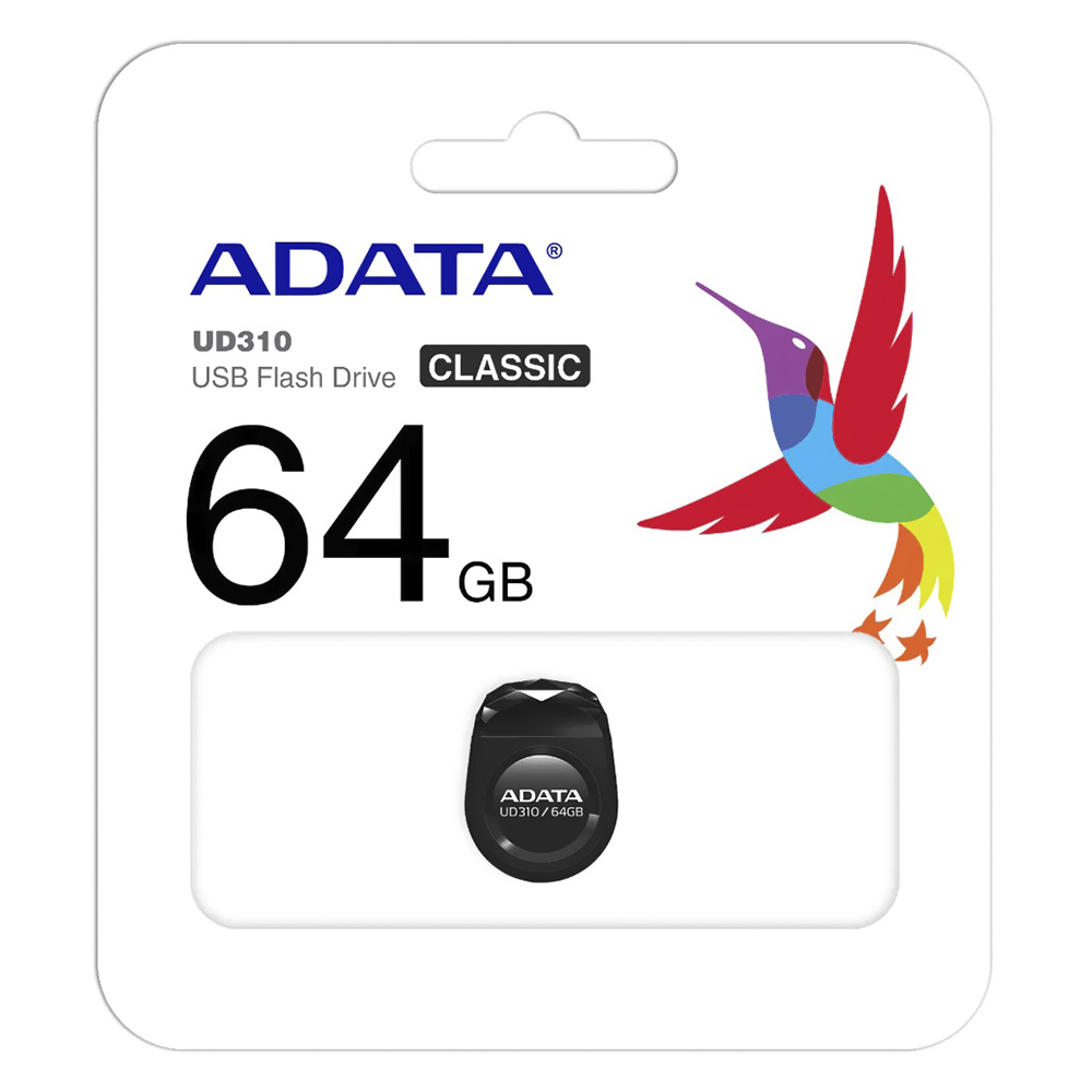 Pendrive ADATA Mini UD310 64GB USB 2.0 - Preto (AUD310-64G-RBK)