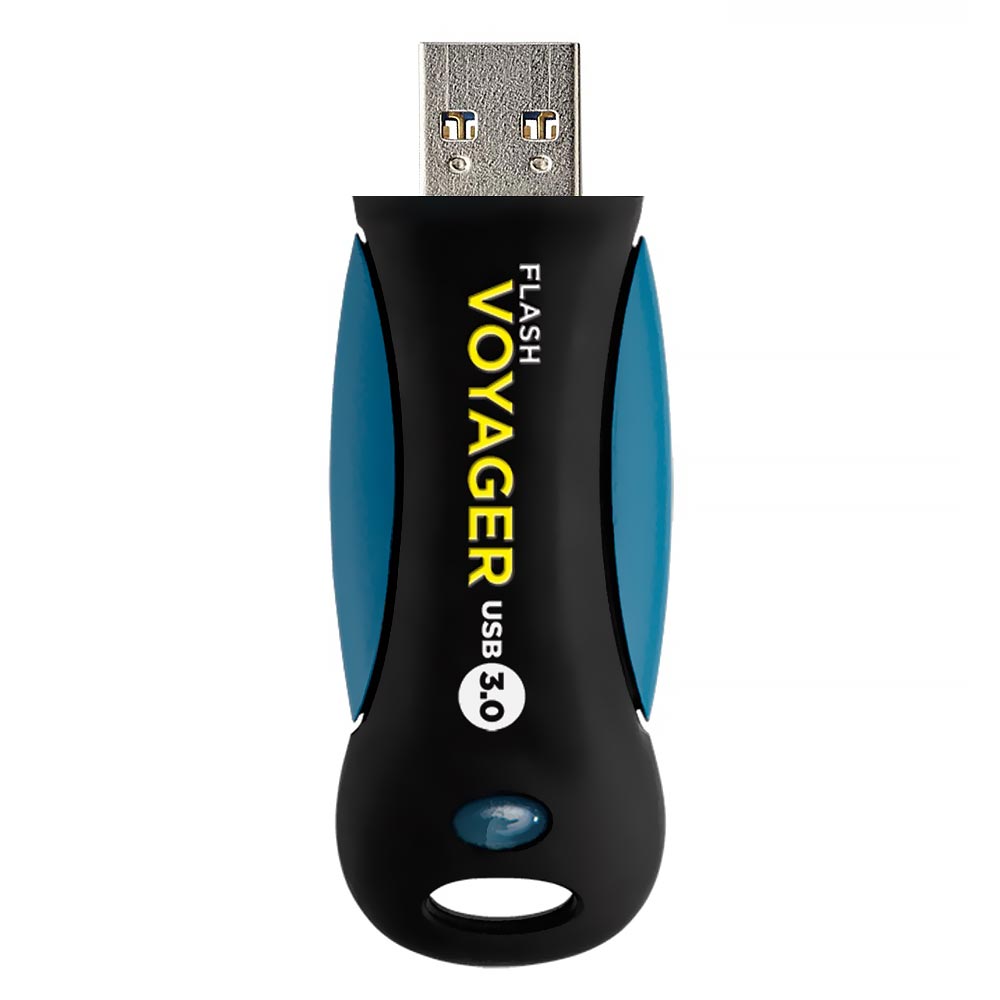 Pendrive Corsair Flash Voyager 128GB USB 3.0 - Preto / Azul (CMFVY3A-128GB)