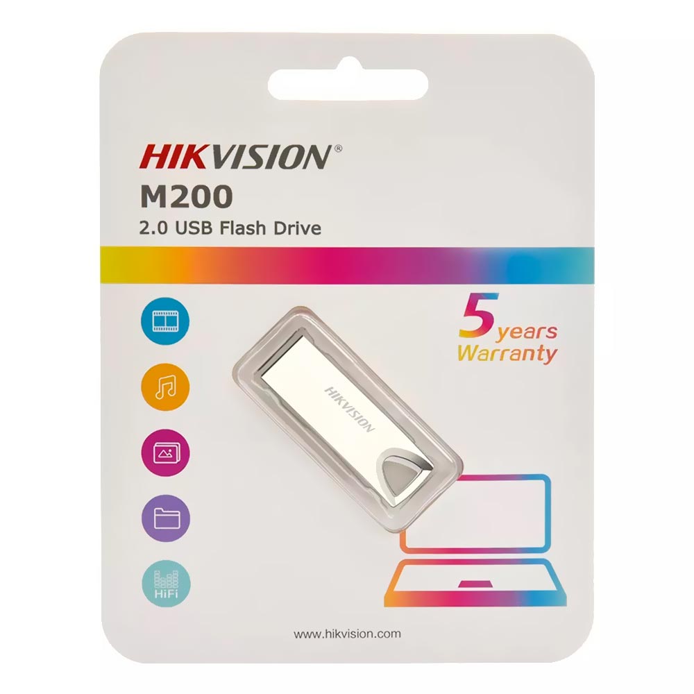 Pendrive Hikvision M200 16GB USB 2.0 - Prata