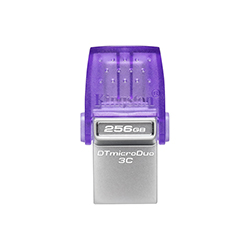 Pendrive Kingston 256GB USB 3.2 / Type-C - Prata / Roxo (DTDUO3CG3/256GB)