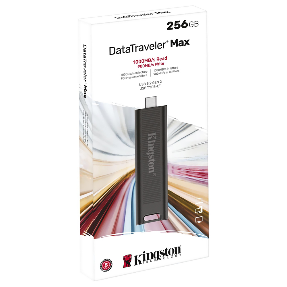 Pendrive Kingston DataTraveler 256GB Type-C 3.2 - Preto (DTMAX/256GB)