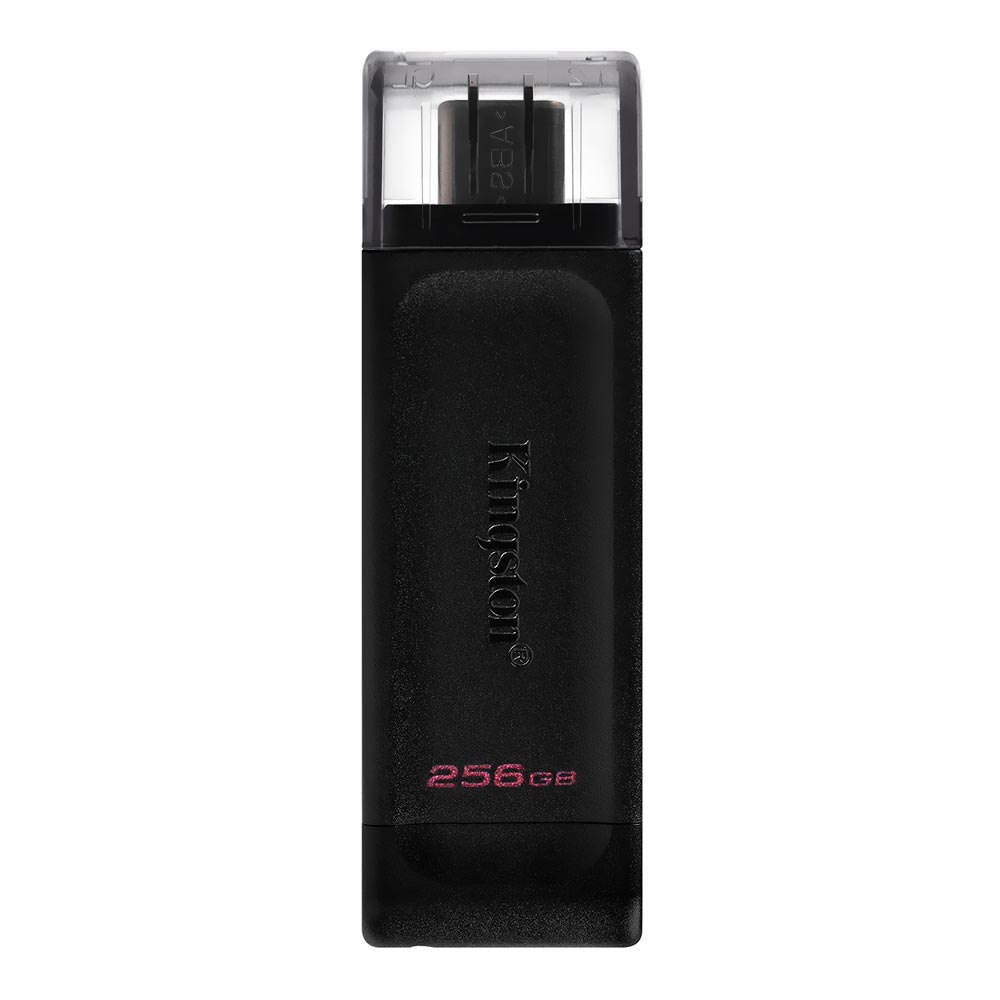 Pendrive Kingston DataTraveler 70 256GB Type-C 3.2 - Preto (DT70/256GB)