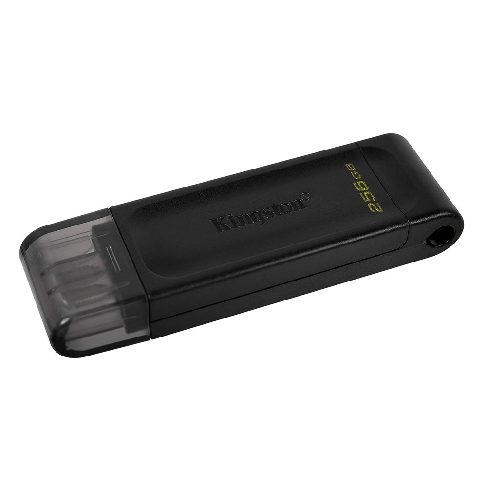 Pendrive Kingston DataTraveler 70 256GB Type-C 3.2 - Preto (DT70/256GB)