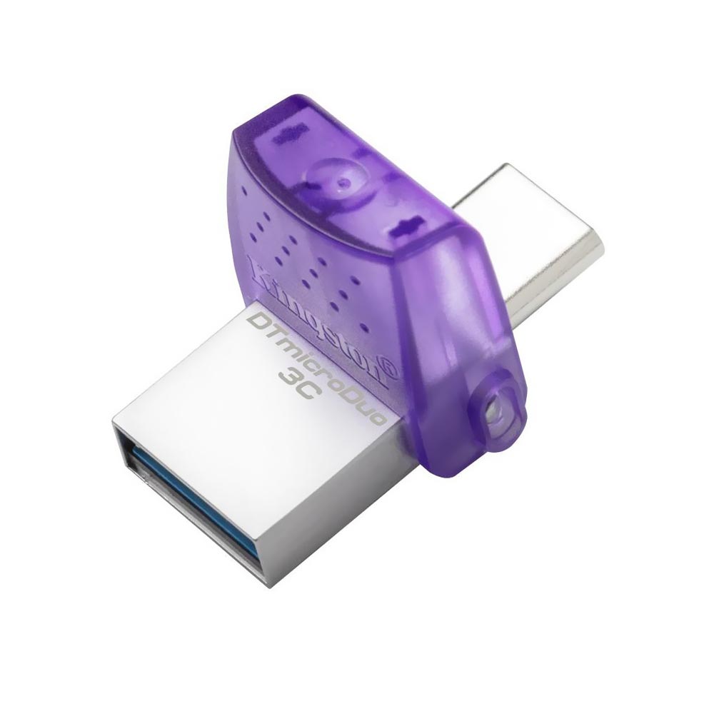 Pendrive Kingston DTmicroDuo 64GB USB 3.2 / Type-C - Prata / Roxo (DTDUO3CG3/64GB)