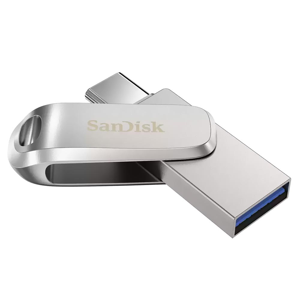 Pendrive SanDisk Ultra Dual Drive Luxe 128GB USB 3.1 / Type-C - Prata (SDDDC4-128G-G46)