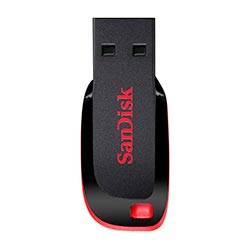 Pendrive SanDisk Z50 Cruzer Fit 16GB USB 2.0 - Preto / Vermelho