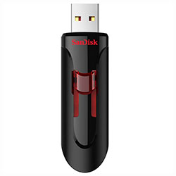 Pendrive SanDisk Z600 Cruzer Glide 128GB USB 3.0 - Preto