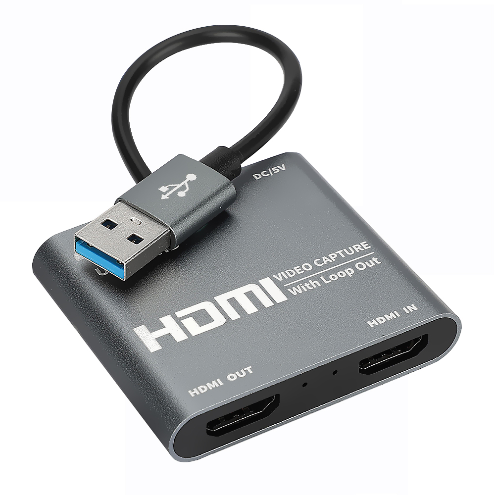 Placa de Captura de Vídeo 4K Ultra HD Loop OUT HDMI / USB 3.0 - Cinza
