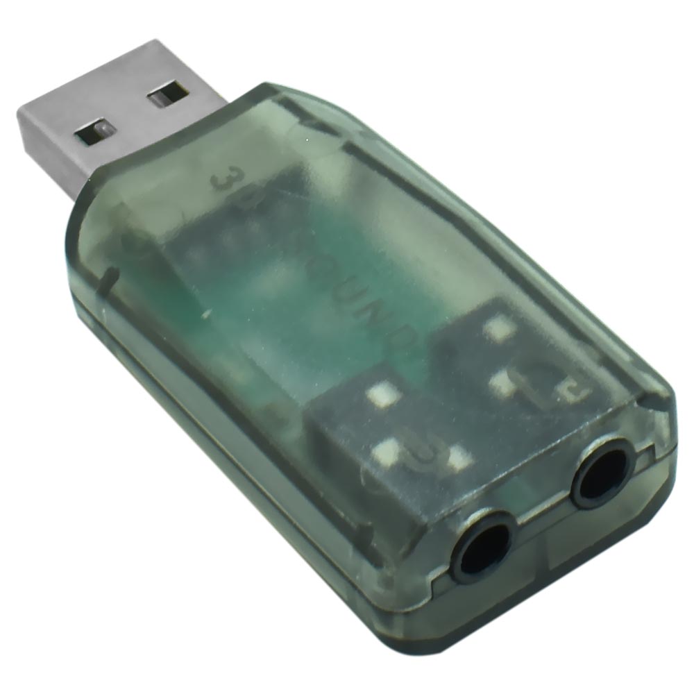 Placa de Som USB Áudio 5.1 Channel Microfins HR1266 - Suporta 3D