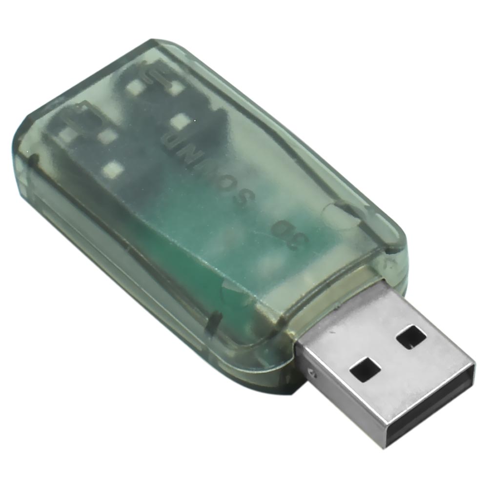 Placa de Som USB Áudio 5.1 Channel Microfins HR1266 - Suporta 3D