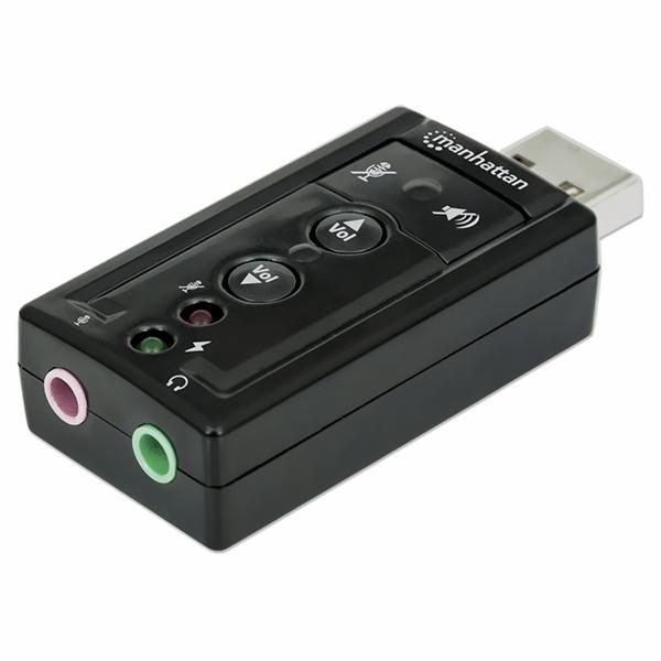 Placa de Som USB Áudio 7.1 Manhattan - Suporta 3D (152341)