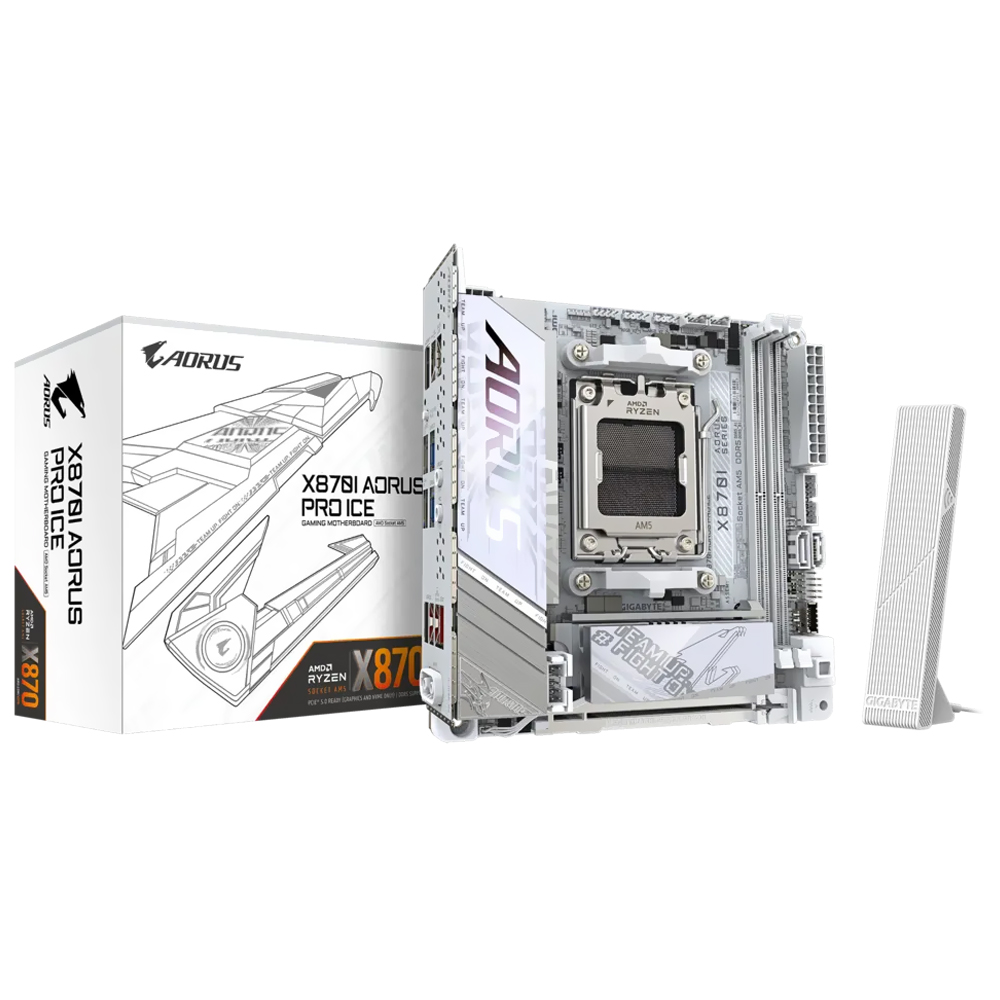 Placa Mãe Gigabyte X870I AORUS Pro Ice Socket AM5 / DDR5