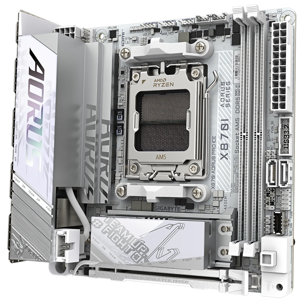 Placa Mãe Gigabyte X870I AORUS Pro Ice Socket AM5 / DDR5