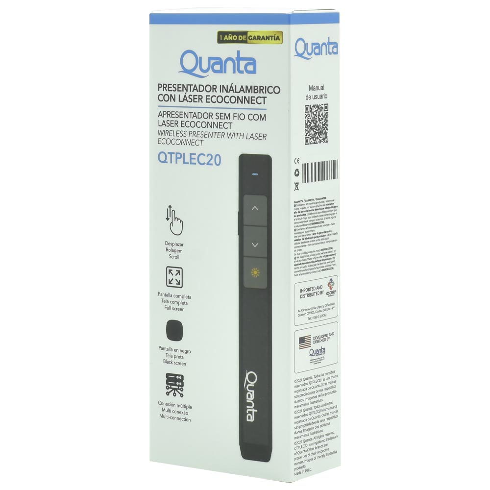 Apresentador Laser Quanta QTPLEC20 - Branco