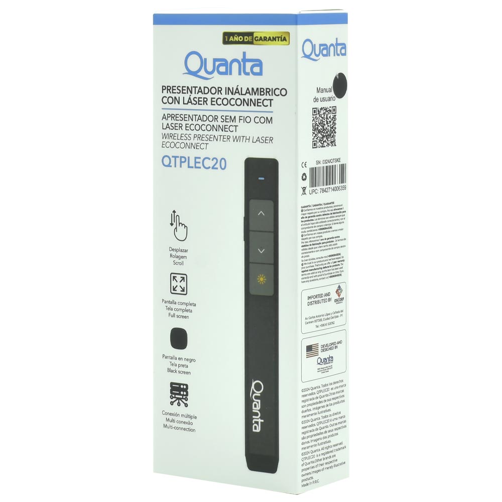 Apresentador Laser Quanta QTPLEC20 - Preto