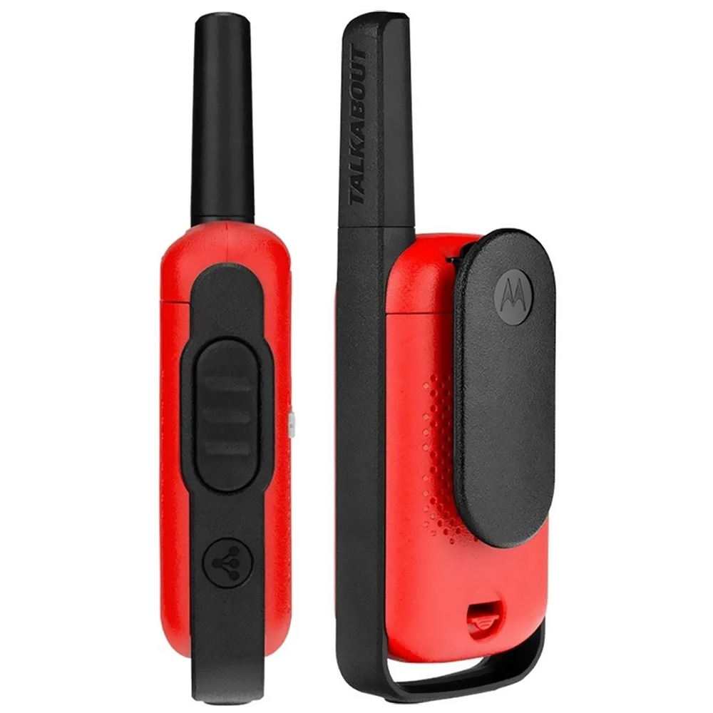 Walkie Talkie Motorola T110 FRS / GMRS / 16 Milhas / Bivolt - Preto / Vermelho