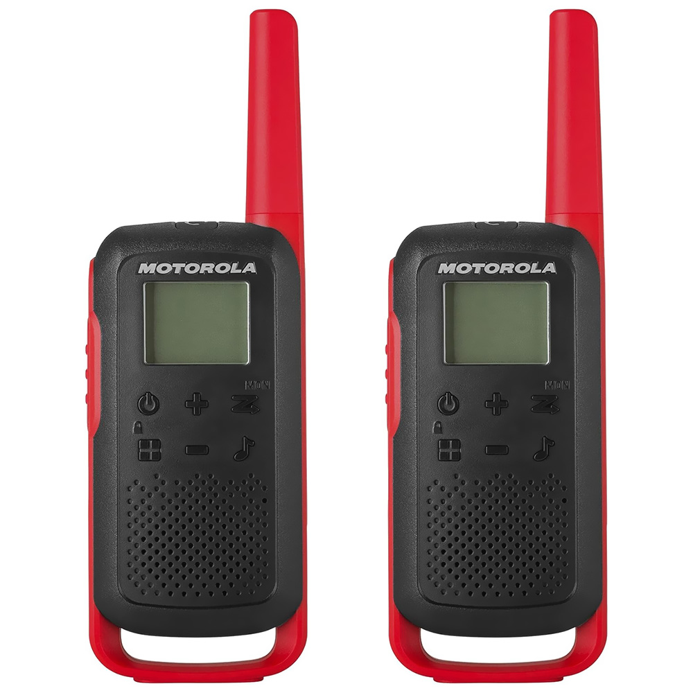 Walkie Talkie Motorola T210 FRS / GMRS / 20 Milhas / Bivolt - Preto / Vermelho