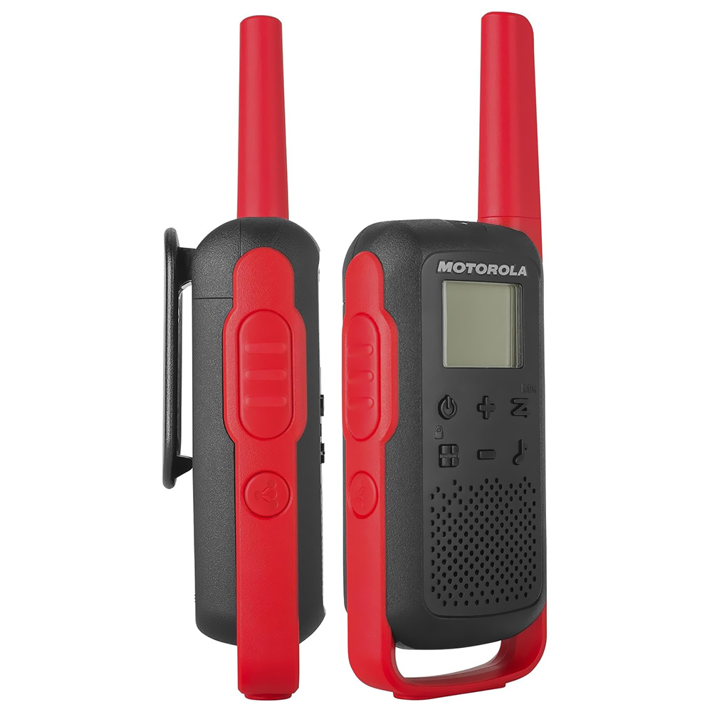 Walkie Talkie Motorola T210 FRS / GMRS / 20 Milhas / Bivolt - Preto / Vermelho