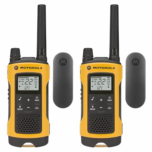 Walkie Talkie Motorola T402 FRS / GMRS / 35 Milhas / Bivolt - Preto / Amarelo