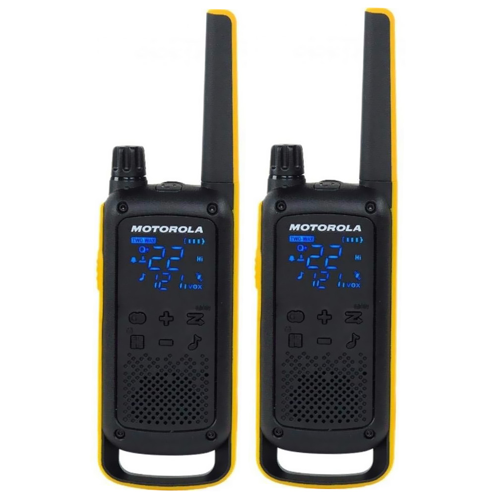 Walkie Talkie Motorola T470 FRS / GMRS / 35 Milhas / Bivolt - Preto / Amarelo