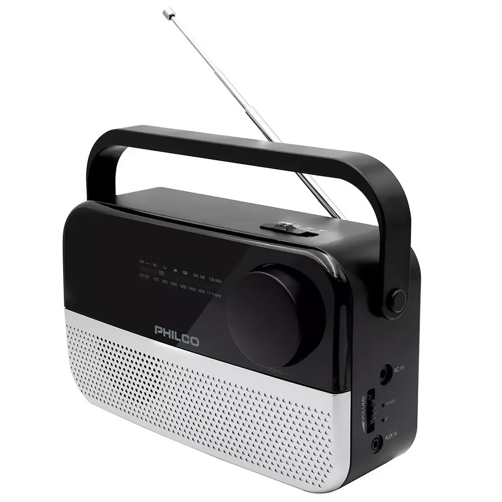Rádio Portátil Philco PRR1010BT-SL Bluetooth / AM / FM / Aux - Preto / Prata