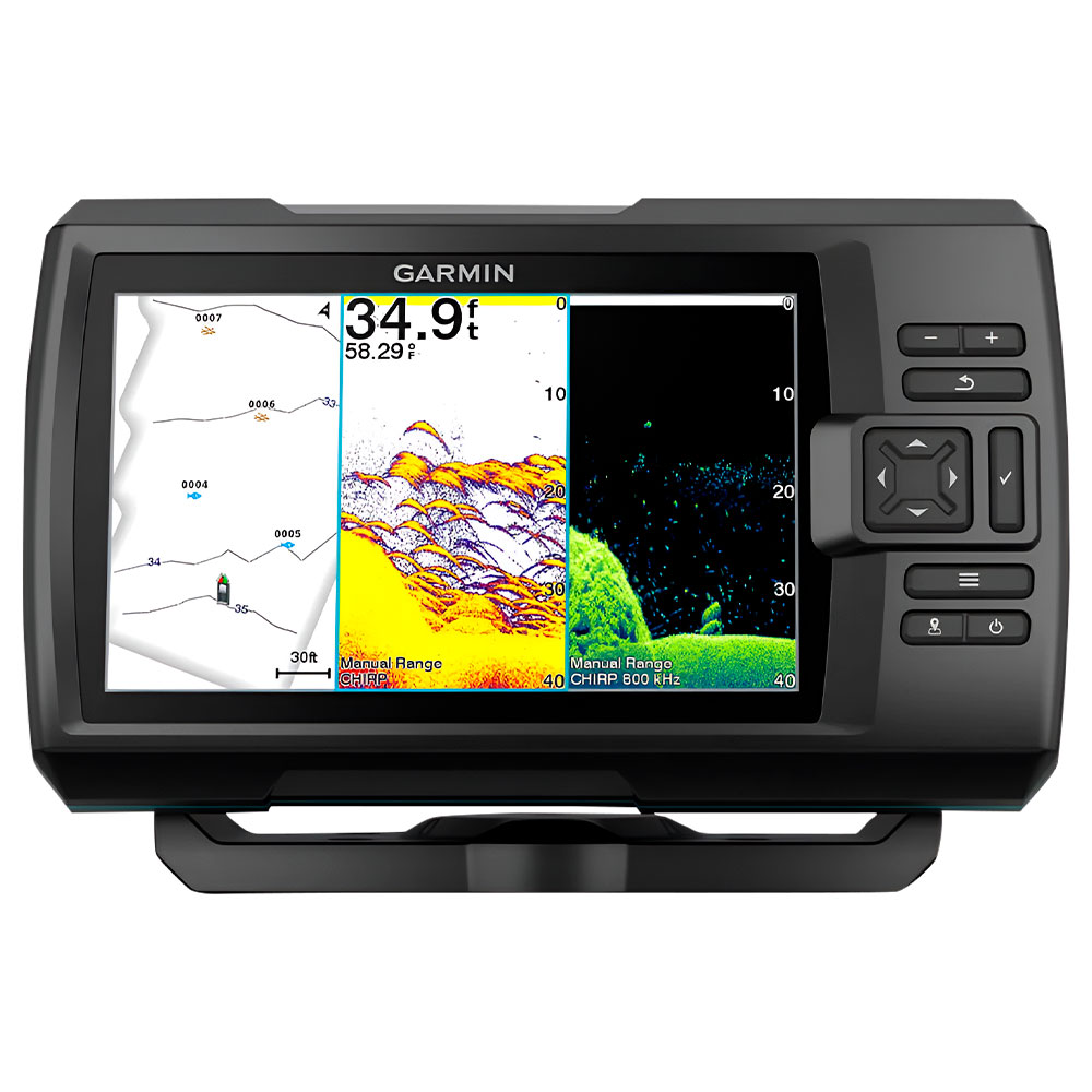 Rastreador GPS Garmin Striker Vivid 7cv 7" - Preto + Transducer Sonar (010-02552-01)