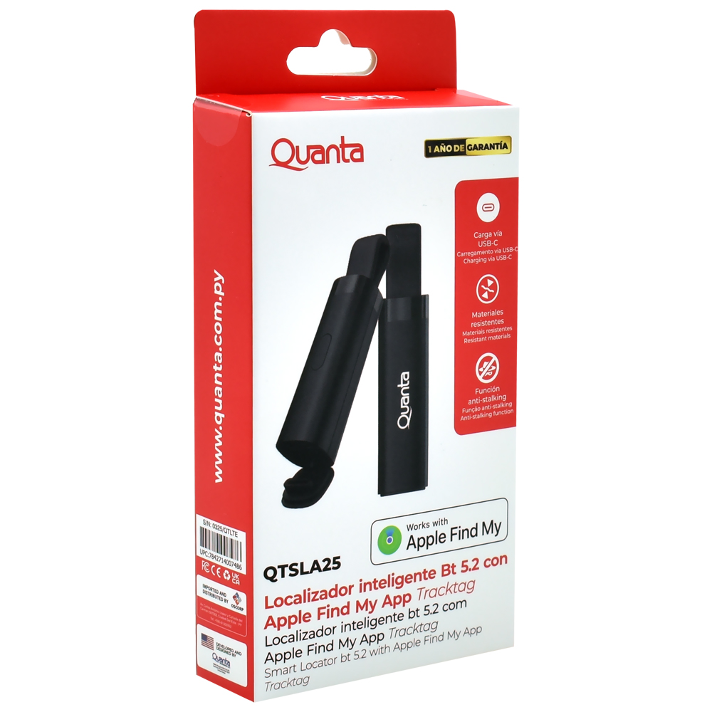 Rastreador Quanta QTSLA25 Tracktag / Bluetooth - Preto