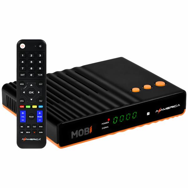 Receptor Digital FTA Azamerica Mobi IKS - Preto / Laranja