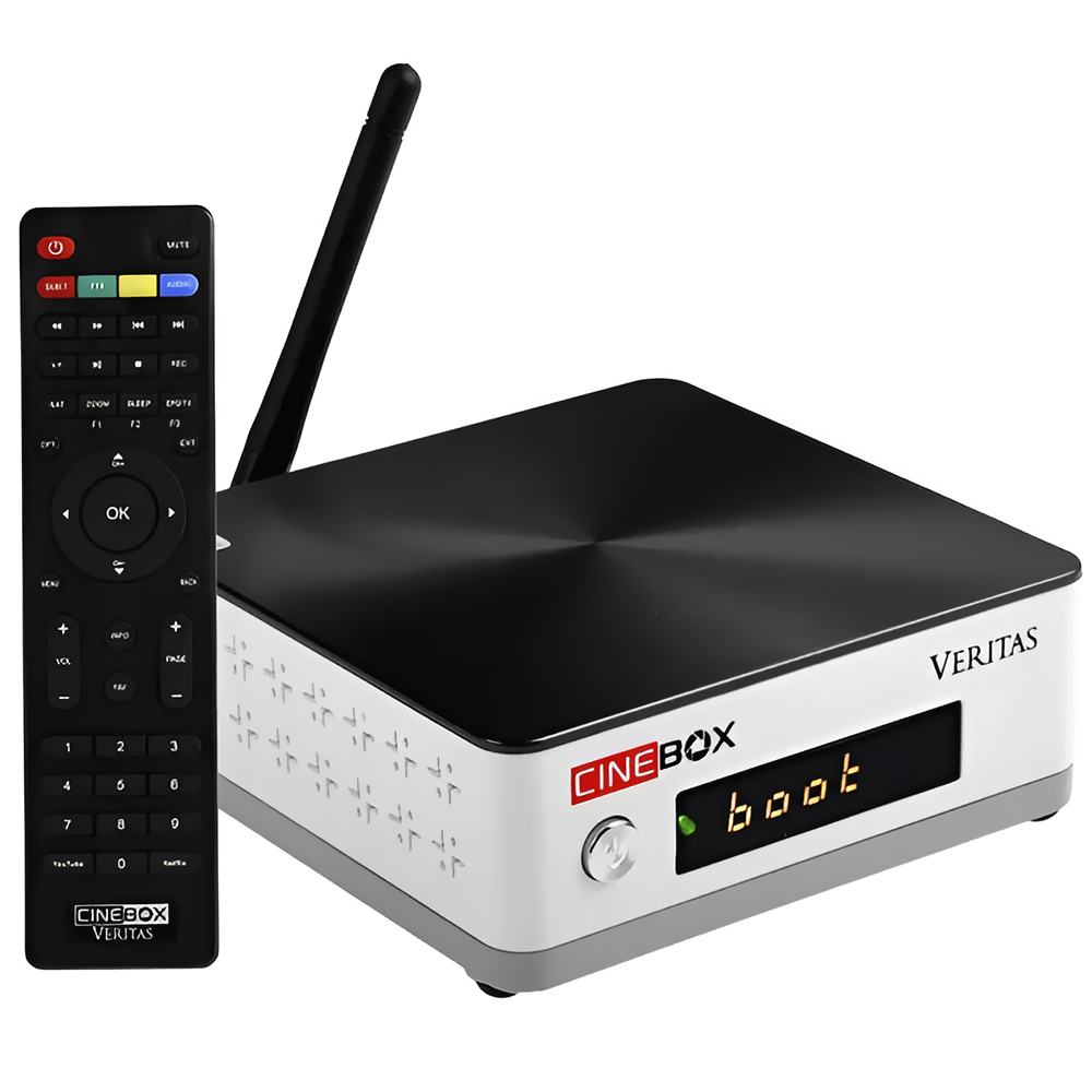 Receptor Digital FTA Cinebox Veritas IKS / SKS - Branco / Preto