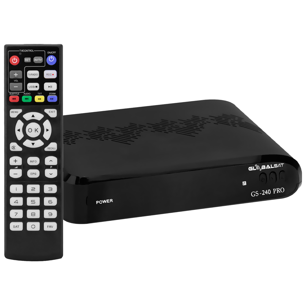 Receptor Digital FTA Globalsat GS240 Pro Max IKS / SKS - Preto