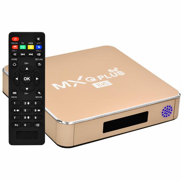 TV Box MXQ Plus 16GB de RAM / 128GB / 5G / 8K - Dourado