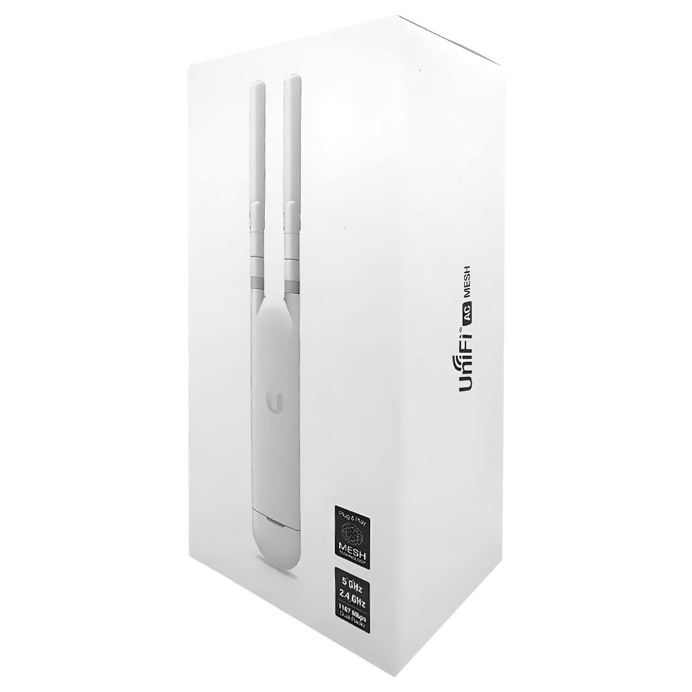 Repetidor de Sinal UBNT UAP-AC-M-BR Unifi AP AC Mesh / 2.4GHz / 5GHz / 2 Antenas - Branco