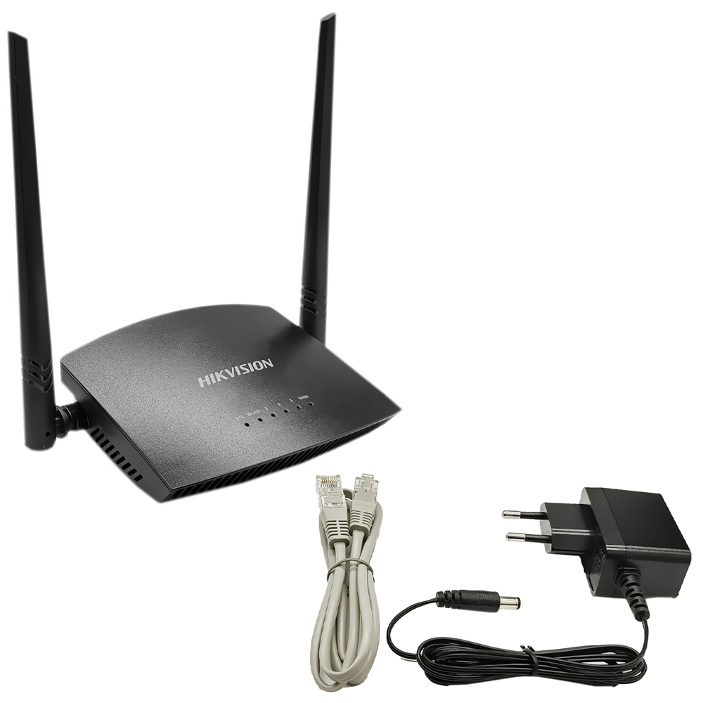 Roteador Hikvision DS-3WR3N Banda Única / 2.4GHz / 2 Antenas - Preto