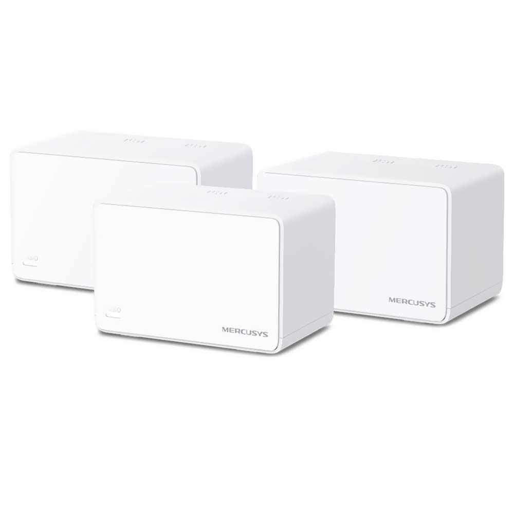 Roteador Mercusys Halo H80X Whole Home Mesh AX3000 Dual Band / 2.4GHz / 5GHz / Wi-Fi 6 - Branco (Kit com 3)