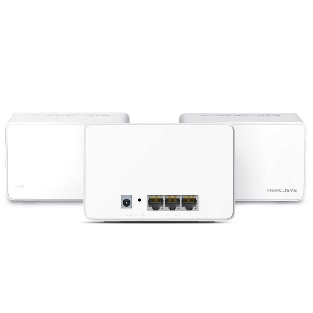 Roteador Mercusys Halo H80X Whole Home Mesh AX3000 Dual Band / 2.4GHz / 5GHz / Wi-Fi 6 - Branco (Kit com 3)