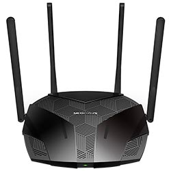 Roteador Mercusys MR80X AX3000 Dual Band / 2.4GHz / 5GHz / Wi-Fi 6 / 4 Antenas - Preto