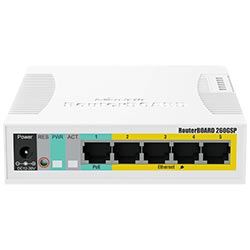 Roteador Mikrotik RB260GSP Gigabit / 1 SFP / Poe - CSS106-1G-4P-1S