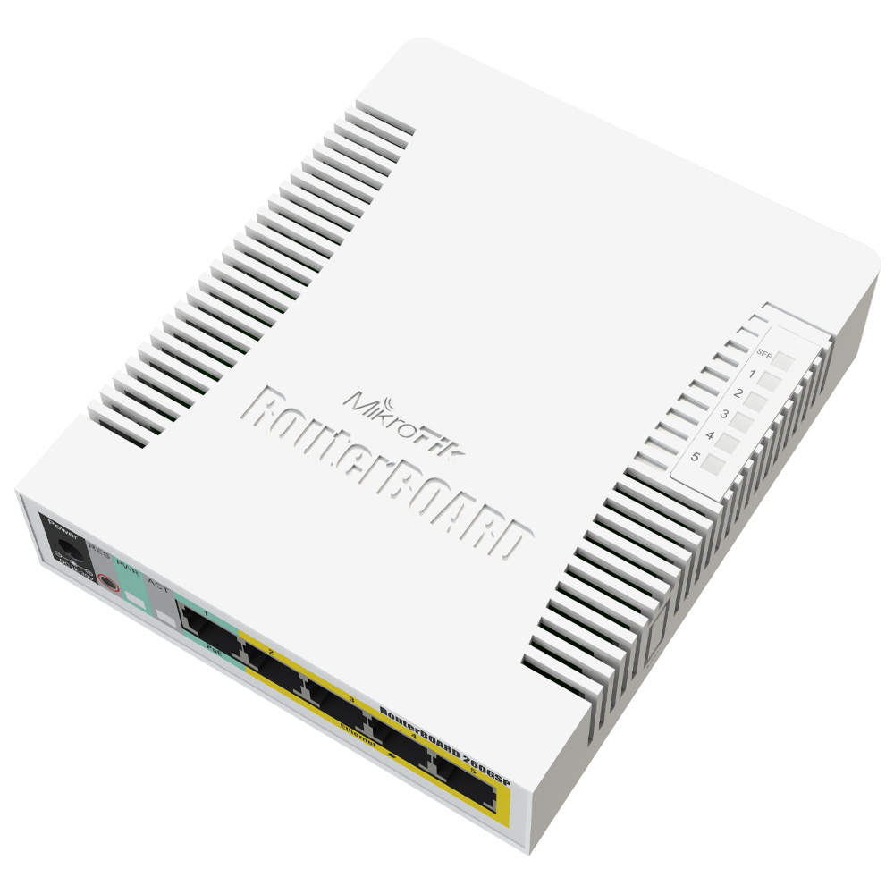 Roteador Mikrotik RB260GSP Gigabit / 1 SFP / Poe - CSS106-1G-4P-1S