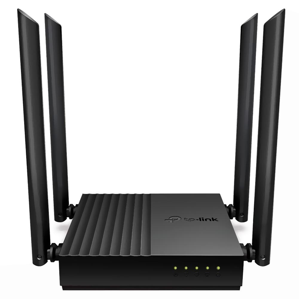 Roteador Tp-Link Archer C64 AC1200 Dual Band / 2.4GHz / 5GHz / 4 Antenas - Preto