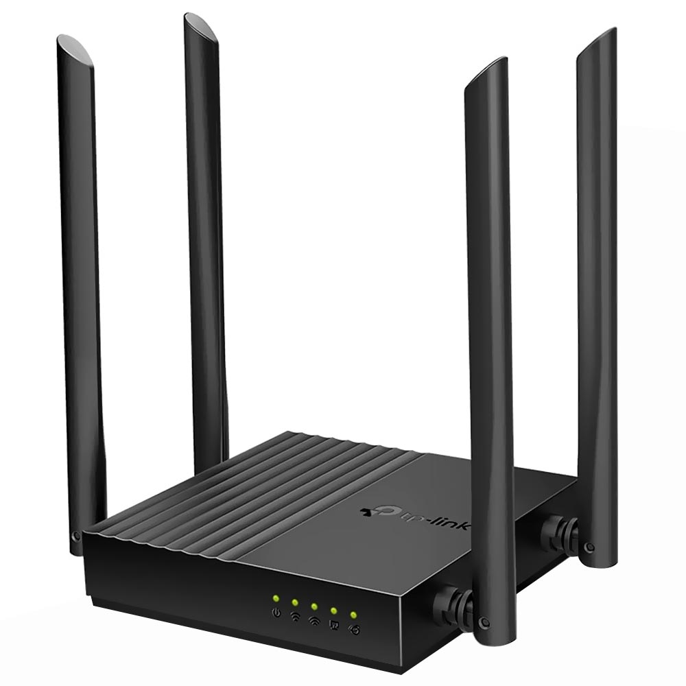 Roteador Tp-Link Archer C64 AC1200 Dual Band / 2.4GHz / 5GHz / 4 Antenas - Preto