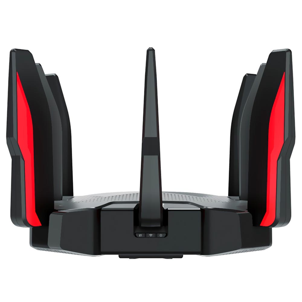 Roteador Tp-Link Archer GX90 AX6600 Tri Band Gigabit / 2.4GHz / 5GHz / Wi-Fi 6 / MU-MIMO / 8 Antenas - Preto / Vermelho