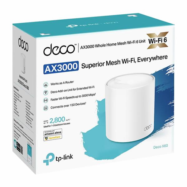 Roteador Tp-Link Deco X60 Whole Home Mesh Wi-Fi AX5400 Dual Band / 2.4GHz / 5GHz - Branco
