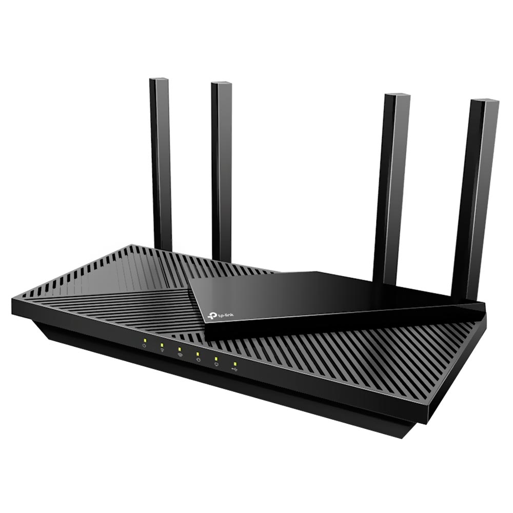 Roteador Tp-Link EX510 Pro AX3000 Dual Band Multi-Gigabit / 2.4GHz / 5GHz / Wi-Fi 6 / 4 Antenas - Preto