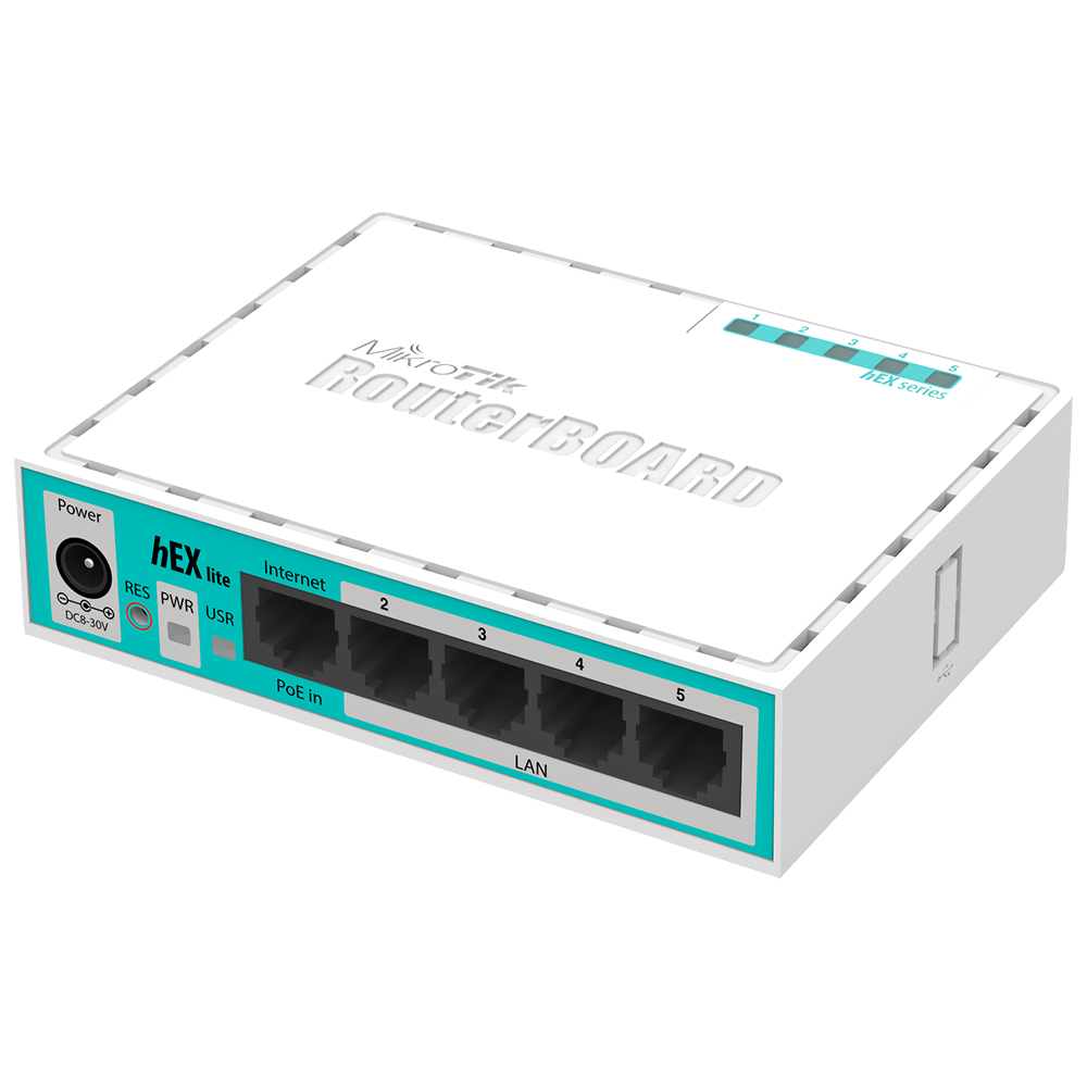 Switch Mikrotik Routerboard RB 750R2 Hex Lite - Branco