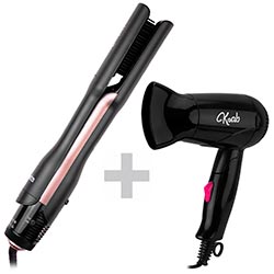 Escova Secadora Quanta QTALS1600 / Bivolt - Preto + Secador de Cabelo Krab KBSC12