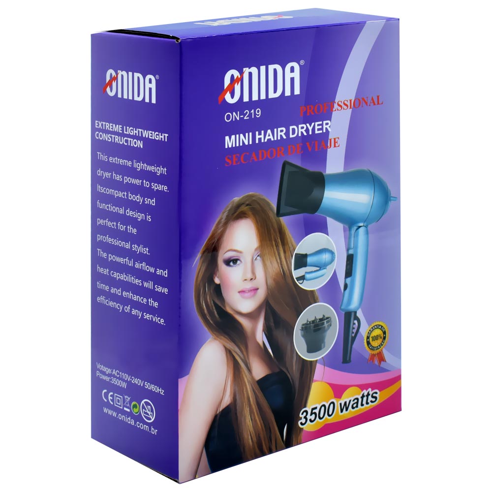 Secador de Cabelo Onida ON-219 Hair Dryer 3500W / Bivolt - Azul